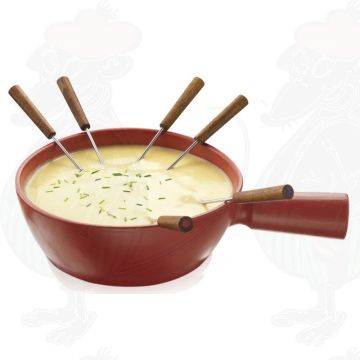 Cheese fondue Pot - Caquelon - red Boska