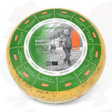 Urteost basilikum-hvidløg Gouda Biodynamisk ost - Demeter | Hel ost 5 kilo