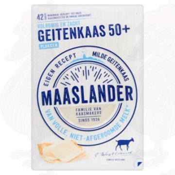 Skiveskåret ost Maaslander gedeost 50+ | 140 gram i skiver