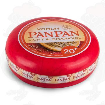 Pan Pan Ost | Skinny 20+ Spidskommen ost | Yderligere kvalitet | Hel ost 10,50 kilo