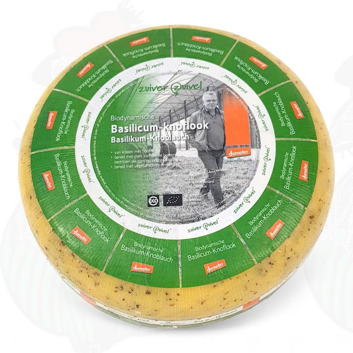 Urteost basilikum-hvidløg Gouda Biodynamisk ost - Demeter | Hel ost 5 kilo main product photo